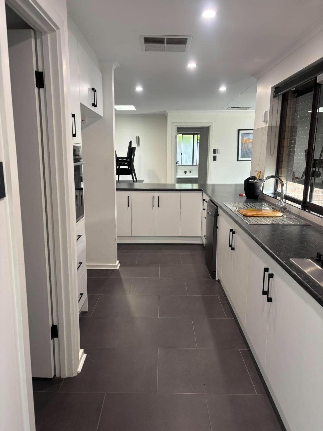 Spotless galley kitchen after an end of lease clean, Adelaide
